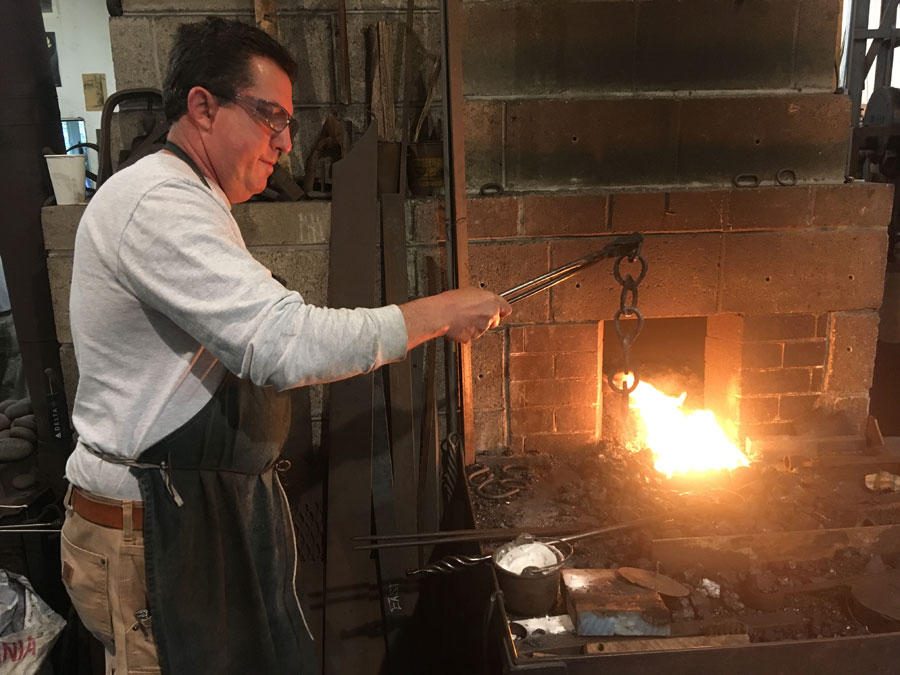 Blacksmithing for boatbuilding course at the WoodenBoat School